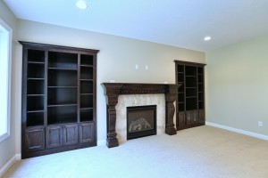 Built-in shelving and Mantle