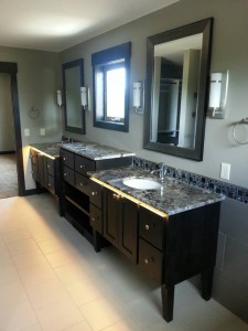 Painted open bottom vanity
