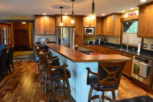 Alder Kitchen with white Bead Board Island