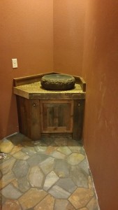 Barn-wood Vanity with Vessel Sink