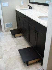 Black Painted Toe-kick step vanity