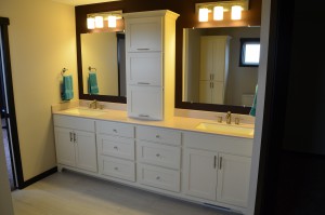 Painted, Double Vanity, countertop, storage