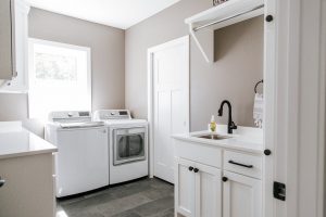 White Painted, shaker style Laundry room