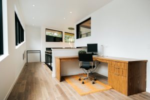 Modern Frameless Walnut desk