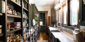Black Pantry, Modern residential Pantry, Pantry, Black Cabinets, Black Kitchen