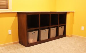 Cubbies with baskets