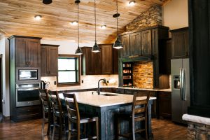 Rustic Hickory Skip Sawn and Rustic Alder kitchen cabinets