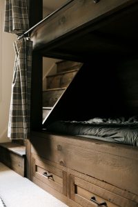 Bunk room rustic pine skip sawn with inset drawers